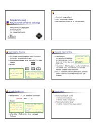 Programmierung I Polymorphie (dynamic binding) - Gabriel Zachmann