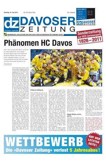 Die «Davoser Zeitung»  verlost 5 Jahresabos! - HC  Davos