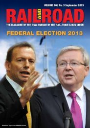 FEDERAL ELECTION 2013 - Rail, Tram and Bus Union of NSW