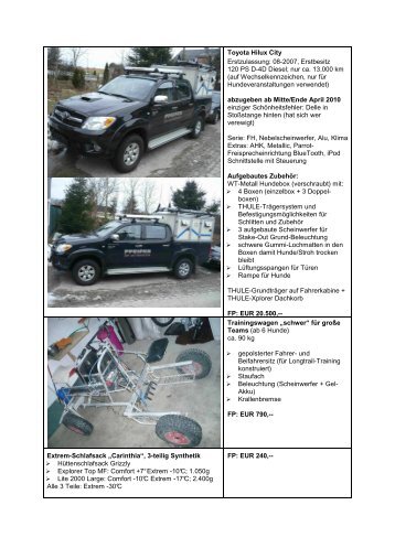 Toyota Hilux City Erstzulassung: 08-2007 ... - BSSC-AUSTRIA