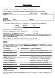 16-19 Bursary Fund Application Form 2013-14 - Trinity School