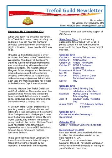 Trefoil Guild Newsletter - Guides Victoria