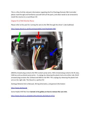 Danhags Website link to Manuals, Wiring Schematics ... - Disco3.co.uk