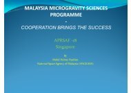 MALAYSIA MICROGRAVITY SCIENCES PROGRAMME - - APRSAF