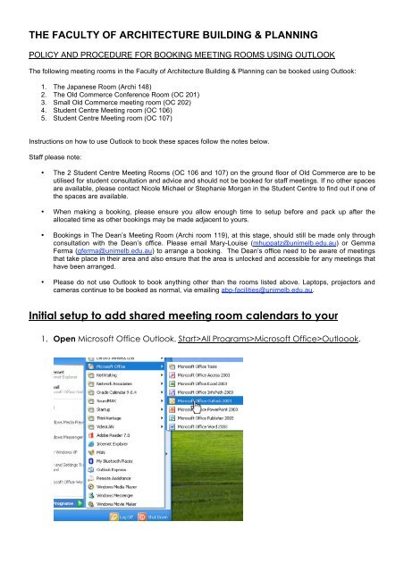 How To Book Meeting Rooms Through Outlook Faculty Of