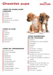 Checklist pups - Royal Canin