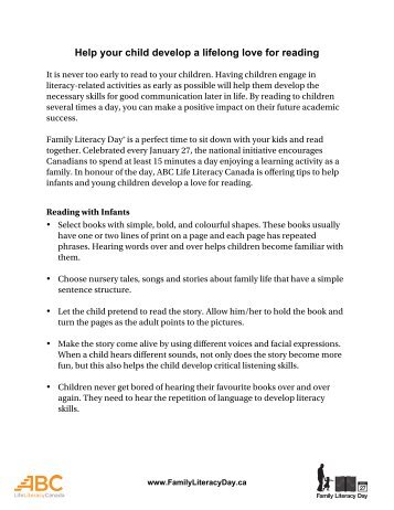 Help your child develop a lifelong love for reading - ABC Life ...