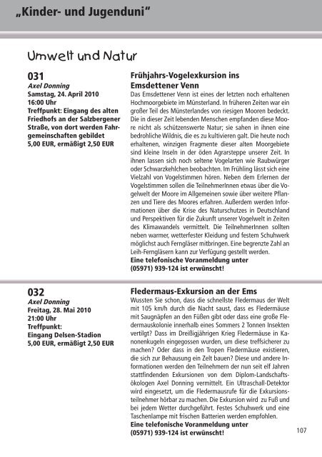 Programm 2010 - VHS Rheine