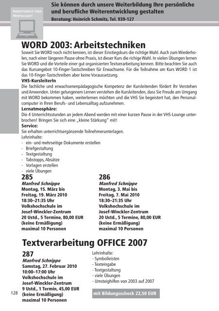 Programm 2010 - VHS Rheine