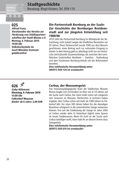 Programm 2010 - VHS Rheine