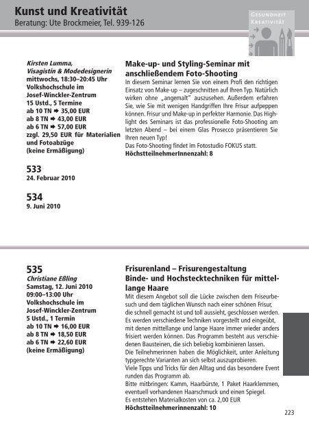 Programm 2010 - VHS Rheine