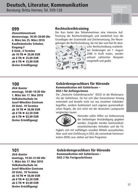 Programm 2010 - VHS Rheine