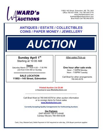 AUCTION AUCTION - Ward's Auctions
