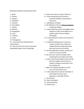 art history survey II final exam sample.pdf - MichaelAldana.com