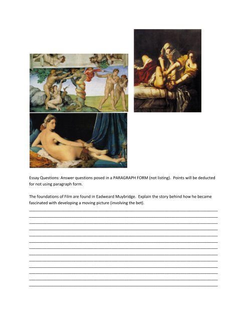 art history survey II final exam sample.pdf - MichaelAldana.com