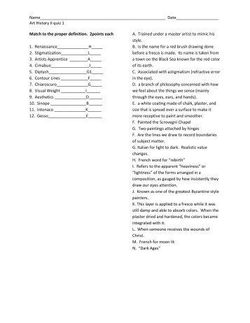 Art hist 2 quiz 1 elements and principles up to inter goth ANSWERS ...