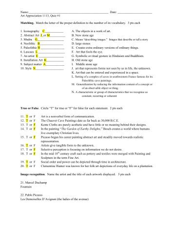 art appreciation quiz 1 with answers.pdf - MichaelAldana.com
