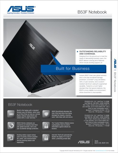 Print Datasheet - Asus Commercial Products