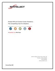 Hosted IVR and Contact Center Solutions: The ... - Syntellect