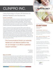 CLINPRO INC. - Syntellect