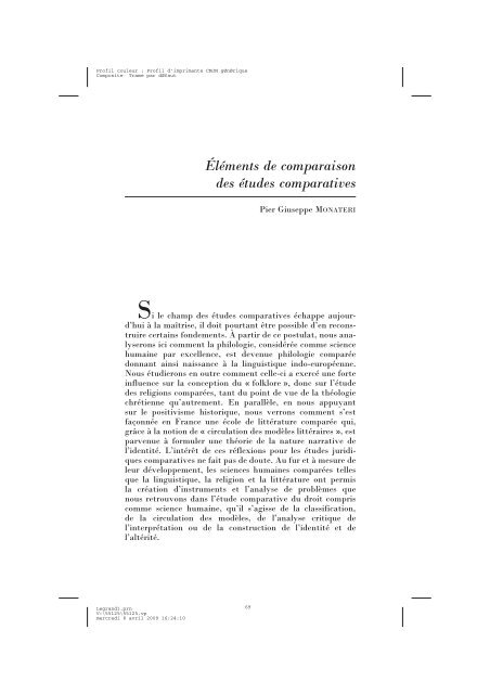 Comparer les droits, rÃ©solument - Pierre Legrand