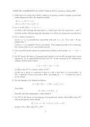 MATH 160, MATHEMATICAL LOGIC Midterm Review ... - Mathematics