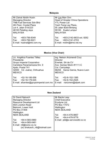 Attachment B EWG Business Network APEC Member Economy ...