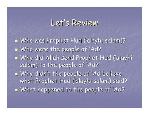 Prophet Hud ('alayhi salam) - Abdurrahman