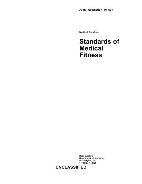 Standards Of Medical Fitness Ar 40 501 Home