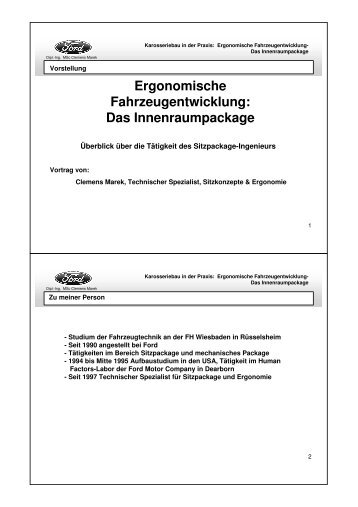 Das Innenraumpackage - Karosserietechnik FH Aachen