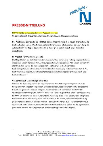 PRESSE-MITTEILUNG - NORRES Schlauchtechnik GmbH