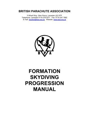 Formation Skydiving Progression Manual - British Parachute ...