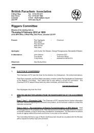 Riggers Committee - British Parachute Association