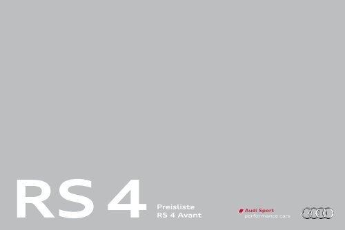 Preisliste Audi RS4 Avant - MOTORREDAKTION