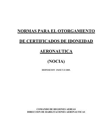 normas para el otorgamiento de certificados de idoneidad aeronautica