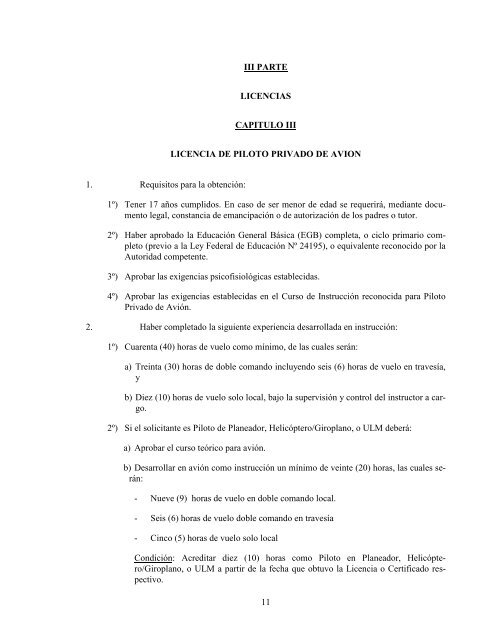 normas para el otorgamiento de certificados de idoneidad aeronautica