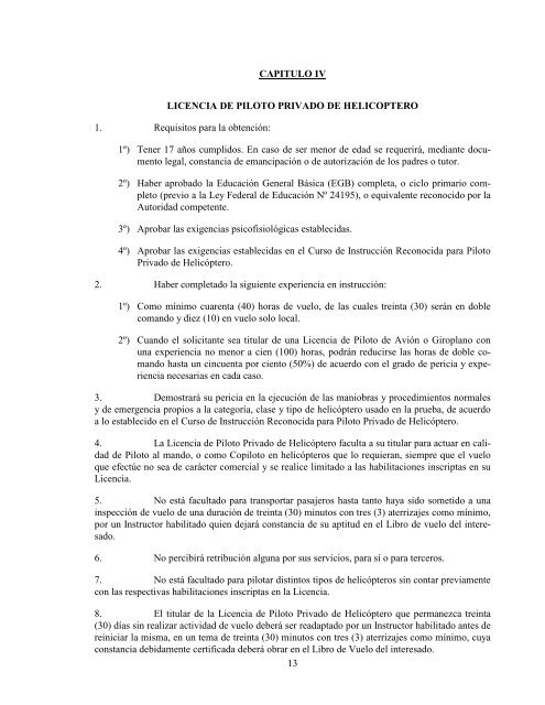 normas para el otorgamiento de certificados de idoneidad aeronautica