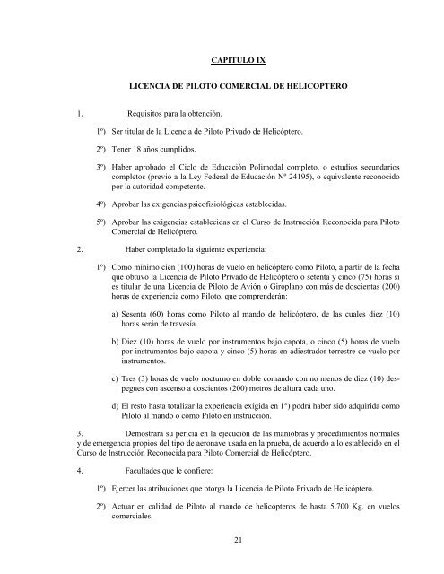 normas para el otorgamiento de certificados de idoneidad aeronautica