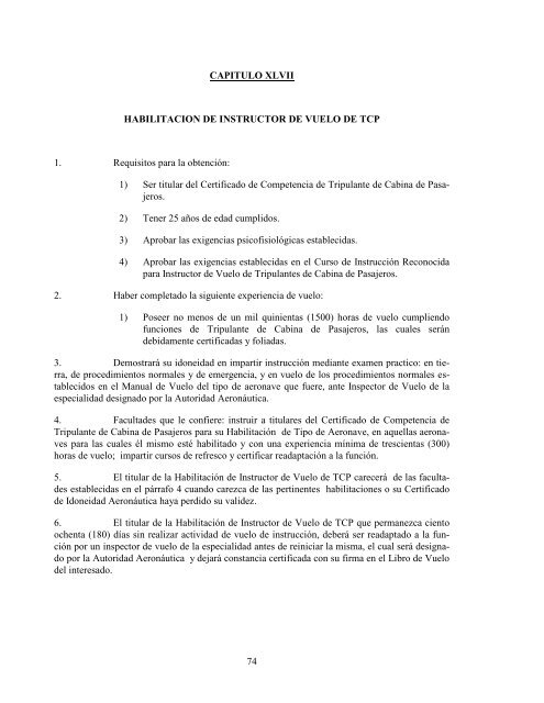 normas para el otorgamiento de certificados de idoneidad aeronautica