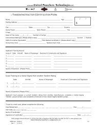 Tandem Instructor Certification Form - United Parachute Technologies