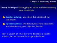 Knapsack problem, Huffman Code, Single Source Shortest Path ...