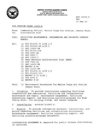 (a) MCO P11000.7C w/CH 1 - MCAS Cherry Point - Marine Corps