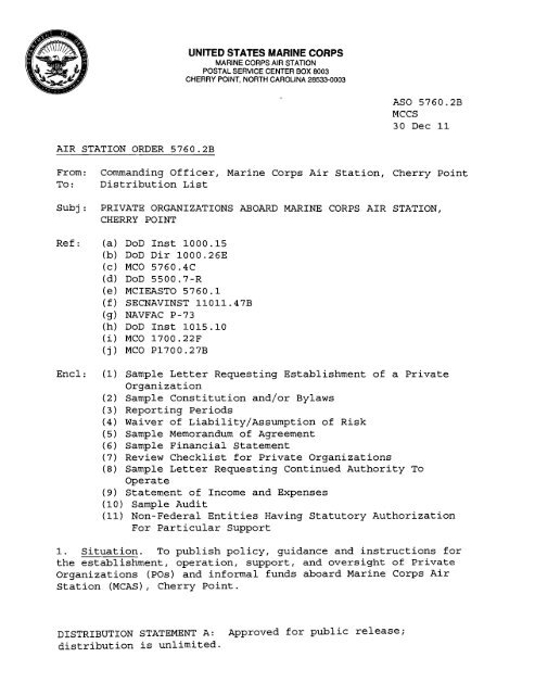 ASO 5760.2B MCCS 30 Dec 11 AIR STATION ORDER 5760.2B From