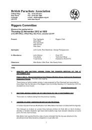 Riggers Committee - British Parachute Association