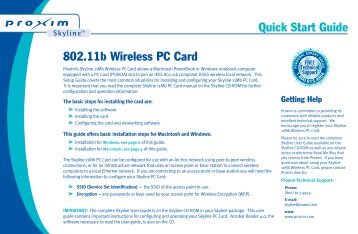Quick Start Guide 802.11b Wireless PC Card