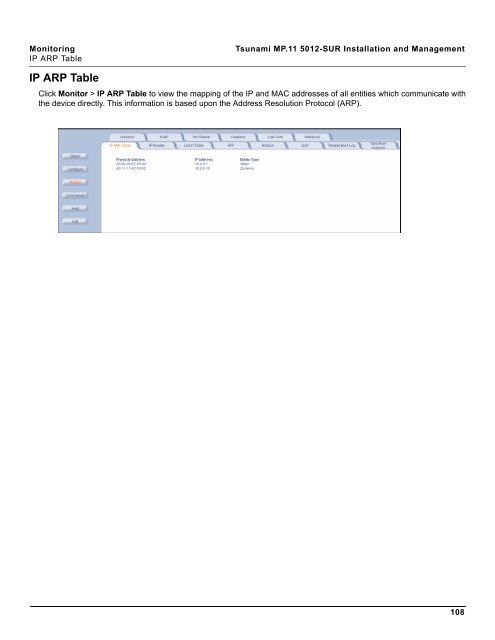 Tsunami MP.11 Installation and Management Model 5012-SUR ...