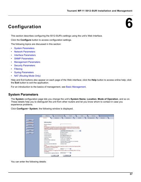 Tsunami MP.11 Installation and Management Model 5012-SUR ...