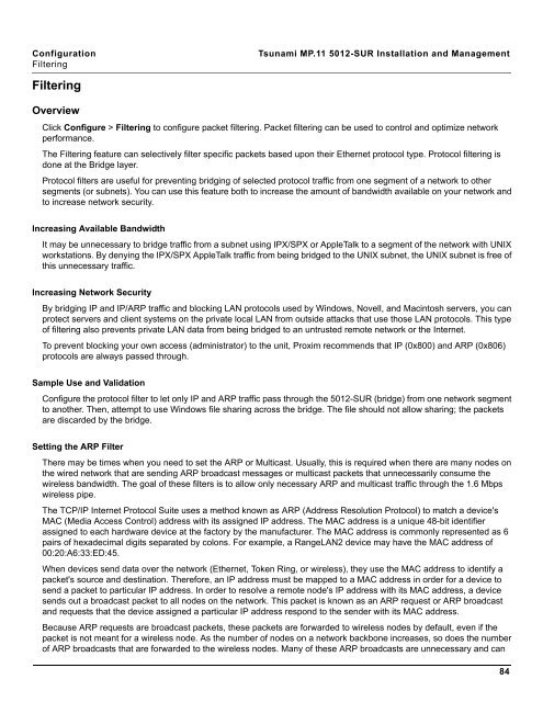 Tsunami MP.11 Installation and Management Model 5012-SUR ...