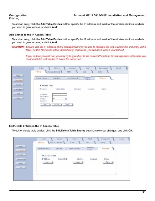 Tsunami MP.11 Installation and Management Model 5012-SUR ...