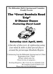 The —Great Bombala Road Trip “ & D in n er D ... - Platypus Country